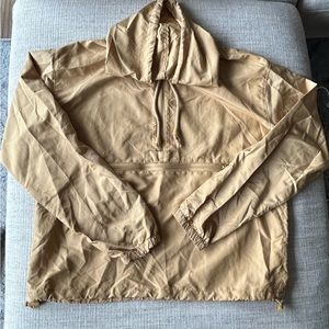 Yellow zipper rain coat